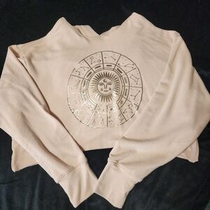 Celestial‎ Sun Graphic Cropped Sweatshirt | Astrology Boho Pullover | Girls L